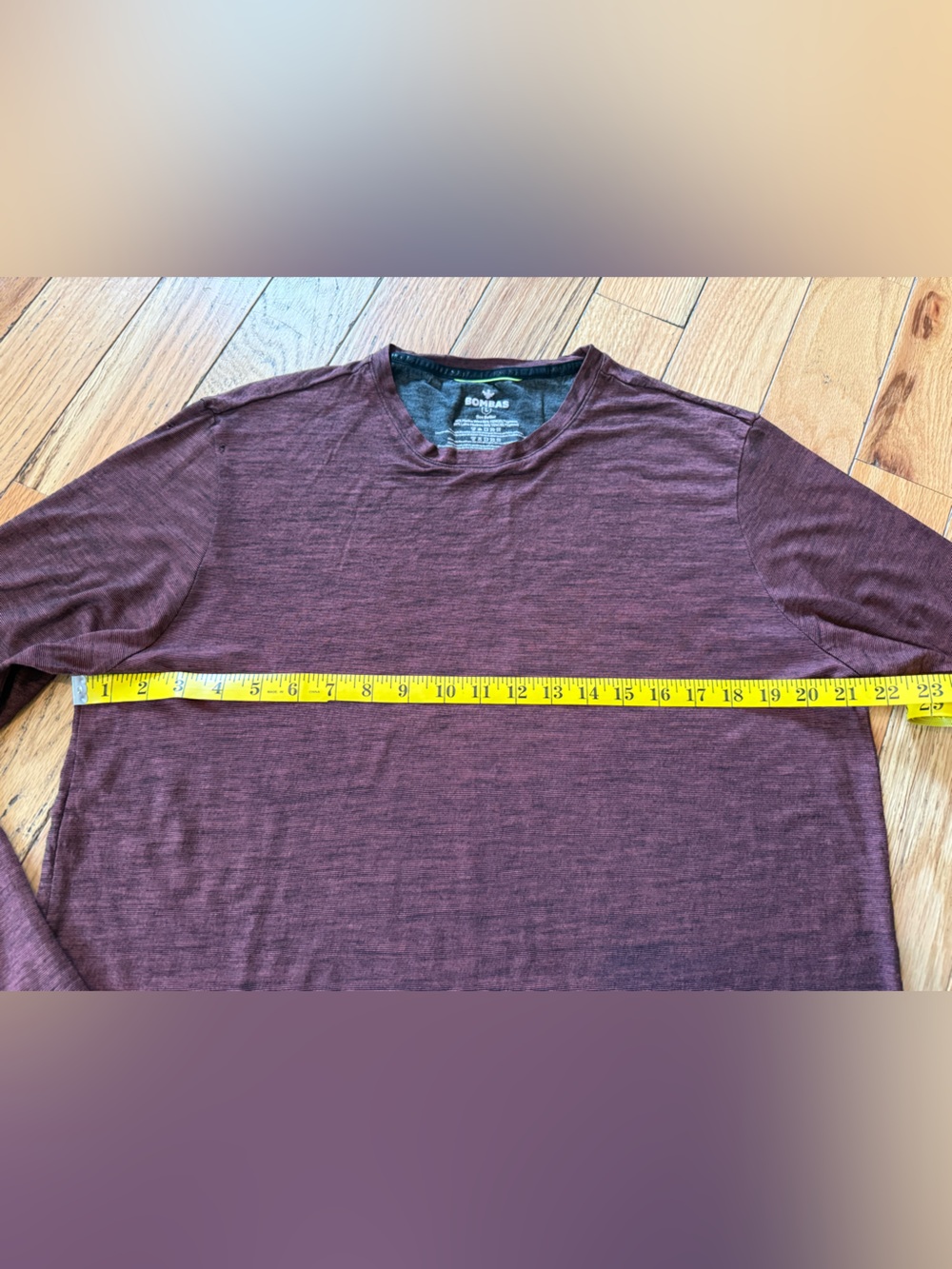 Bombas Merino Wool Tencel Blend Long Sleeve Shirt Men’s Size Large Cranberry Red - Picture 6 of 11